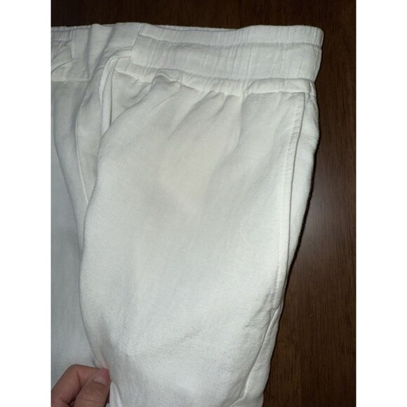 A New Day White Linen-Blend Wide-Leg Pants Women’s Size L NWT Coastal Minimalist - Picture 4 of 7